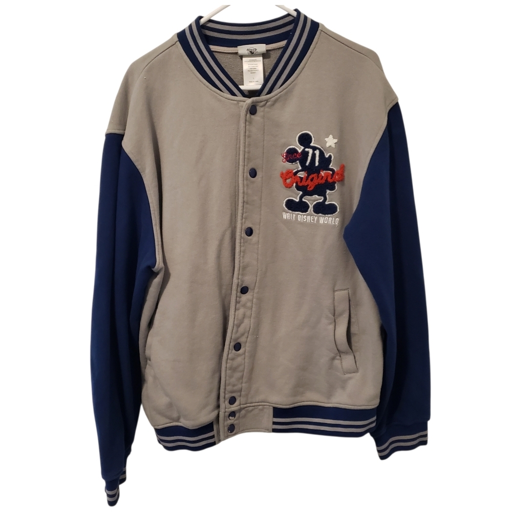 Disney Parks Mickey Mouse 1971 Letterman Varsity Knit‎ Jacket Adult Size L